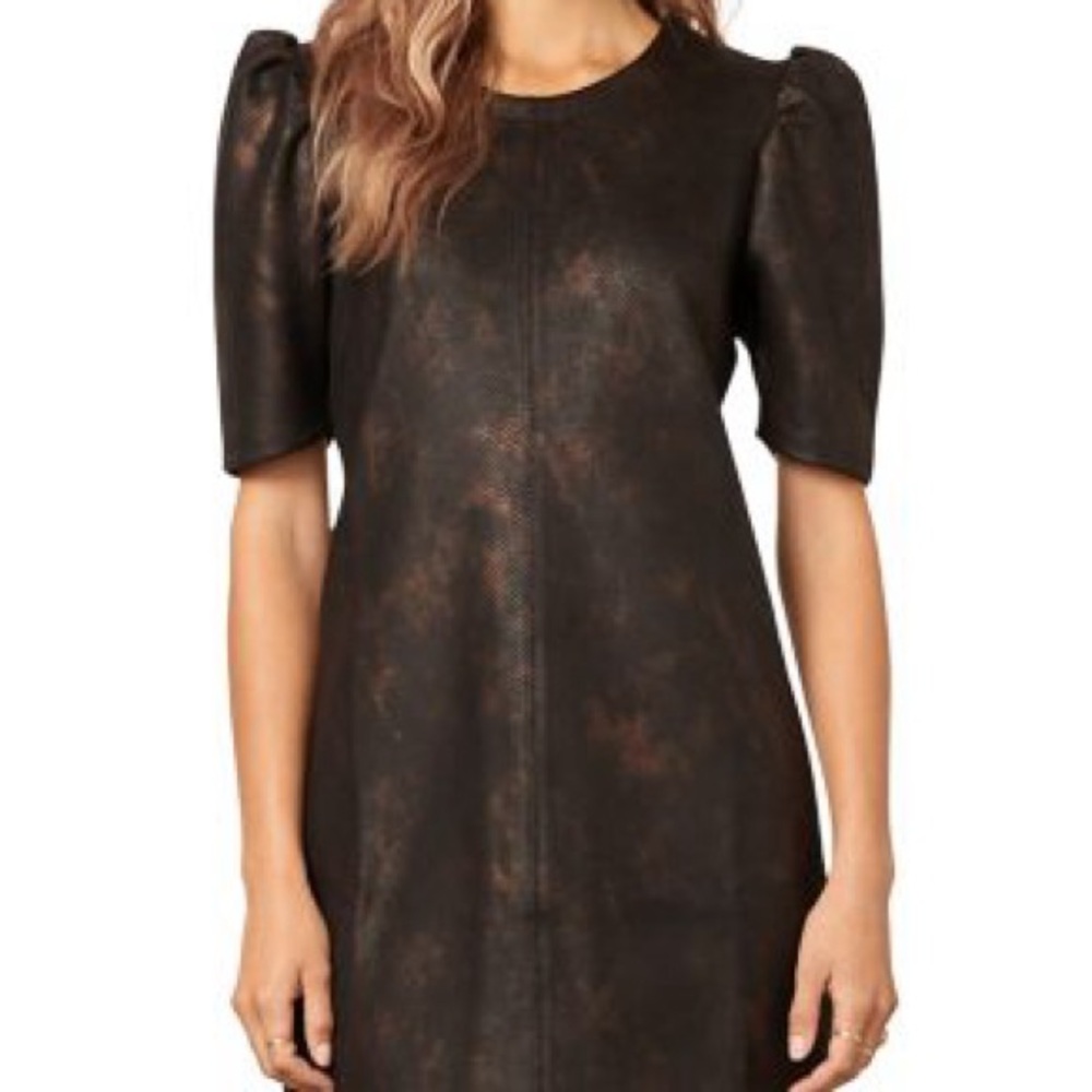 NWT Cupcakes & Cashmere Textured Mini Brown Dress
Short-Sleeve Size XS
